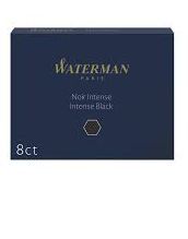CAJA 8 CARTUCHOS TINTA NEGRA LARGOS WATERMAN PLUMA