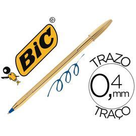 BOLIGRAFO BIC DORADO TINTA AZUL