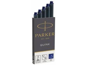 CAJA 5 CARTUCHOS LARGOS AZULES PARKER TINTA PLUMA