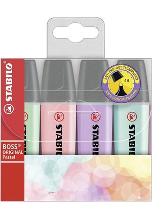 PACK 4 FLUORESCENTES PASTEL STABILO BOSS 70/4-2