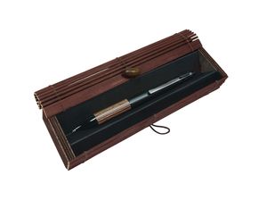 BOLIGRAFO MULTIFUNCION 3 COL. + PORTAMINAS MAROON BAMBU