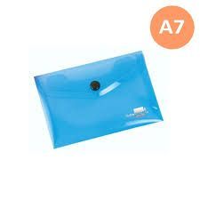 SOBRE PLASTICO A7 AZUL TRANSPARENTE BROCHE 44222