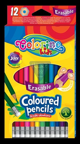 CREYONES 12 COLORES CON GOMA LAPICES COLORINO KIDS