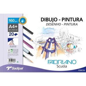 BLOC DIBUJO ESPIRAL TEMPERA-ACUARELA A4+ 20H 160G. FABRIANO