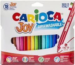 ROTULADORES CARIOCA 18 COLORES JOY PUNTA FINA 