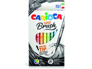 ROTULADORES CARIOCA SUPER BRUSH 10 COLORES PINCEL