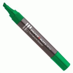 ROTULADOR W10 PERMANENTE VERDE PUNTA BISELADA PAPER MATE