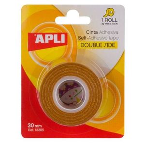 CINTA DOBLE CARA TRANSPARENTE 13385 30MMX10M APLI