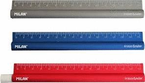 REGLA CON GOMA MILAN 15CM  METALICA