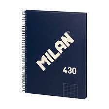 CUADERNO MILAN A4 TAPA DURA 5MM AZUL 430