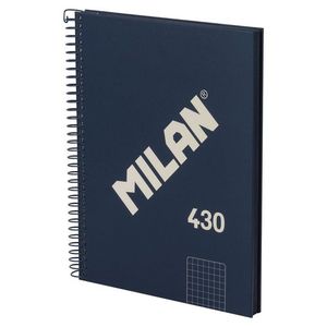 CUADERNO MILAN A5 TAPA DURA 5MM AZUL MARINO 430