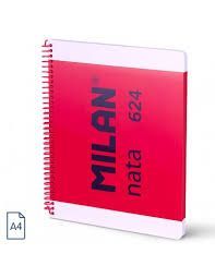 CUADERNO MILAN A4 TAPA DURA 5MM NATA 624 ROJO