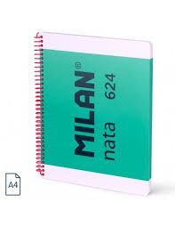 CUADERNO MILAN A4 TAPA DURA 5MM NATA 624 VERDE