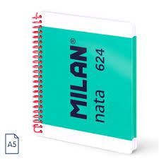 CUADERNO MILAN A5 TAPA DURA 5MM NATA 624 VERDE