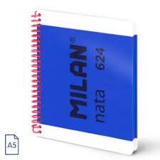 CUADERNO MILAN A5 TAPA DURA 5MM NATA 624 AZUL