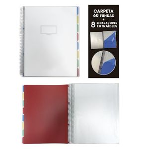 CARPETA 60 FUNDAS SENFORT ESPIRAL + 8 SEPARADORES EXTRAIBLES