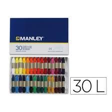 BLISTER CERAS 30 UNIDADES MANLEY + BLOC DE DIBUJO BLANDAS 04481