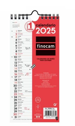 CALENDARIO FINOCAM PARED LARGO S 2025 ESCRIBIR