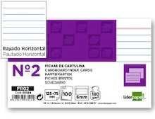 FICHAS RAYADAS N�2 100U 75X125MM CARTULINA 03524