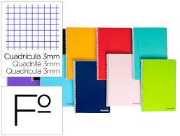 CUADERNO FOLIO 80H CUADRICULA 3MM ESPIRAL 08193 BF-06 LIDERPAPEL