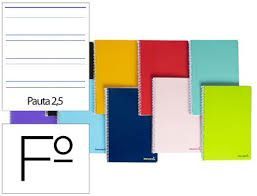 CUADERNO FOLIO 2 RAYAS 2,5MM 80H ESPIRAL LIDERPAPEL BF03 08239