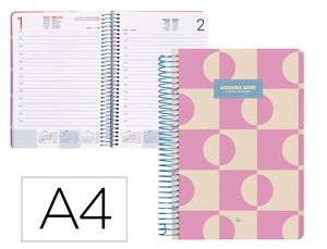 AGENDA LIDERPAPEL 2025 CLASSIC 1DP A4 ROSA