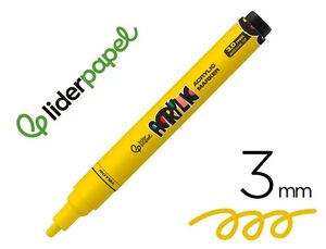 ROTULADOR ACRILICO 3MM AMARILLO LIDERPAPEL