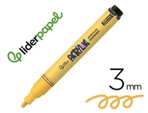 ROTULADOR ACRILICO 3MM AMARILLO PASTEL LIDERPAPEL