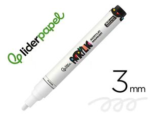 ROTULADOR ACRILICO 3MM BLANCO LIDERPAPEL