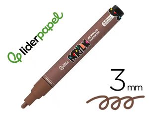 ROTULADOR ACRILICO 3MM MARRON LIDERPAPEL