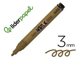 ROTULADOR ACRILICO 3MM DORADO LIDERPAPEL