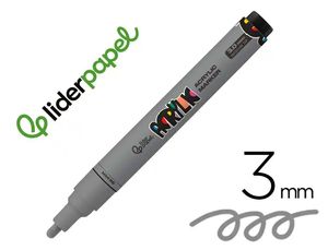 ROTULADOR ACRILICO 3MM PLATA LIDERPAPEL