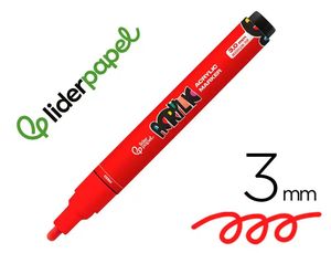 ROTULADOR ACRILICO 3MM ROJO LIDERPAPEL