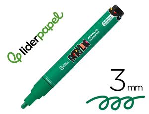 ROTULADOR ACRILICO 3MM VERDE LIDERPAPEL