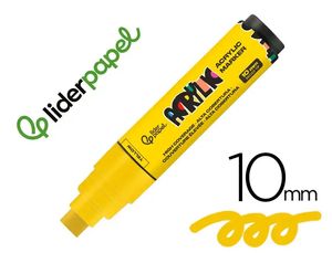 ROTULADOR ACRILICO 10MM AMARILLO LIDERPAPEL
