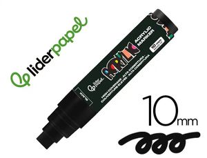 ROTULADOR ACRILICO 10MM NEGRO LIDERPAPEL