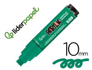 ROTULADOR ACRILICO 10MM VERDE LIDERPAPEL
