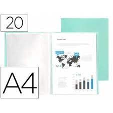 CARPETA 20 FUNDAS VERDE PASTEL LIDERPAPEL 11001 EC71