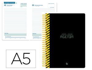 AGENDA ESCOLAR LIDERPAPEL A5 1DP 2025 - 26 CLASSIC NEGRO 172351