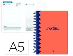 AGENDA ESCOLAR LIDERPAPEL A5 1DP 2025 - 26 CLASSIC ROJO 172352