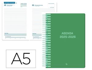 AGENDA ESCOLAR LIDERPAPEL A5 1DP 2025 - 26 CLASSIC VERDE 172353