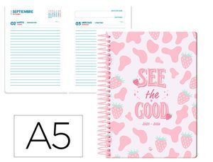 AGENDA ESCOLAR LIDERPAPEL A5 1DP 2025 - 26 PETITE FRESAS 172376
