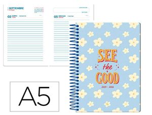 AGENDA ESCOLAR LIDERPAPEL A5 1DP 2025 - 26 PETITE FLORES 172377