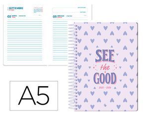 AGENDA ESCOLAR LIDERPAPEL A5 1DP 2025 - 26 PETITE CORAZONES 172378