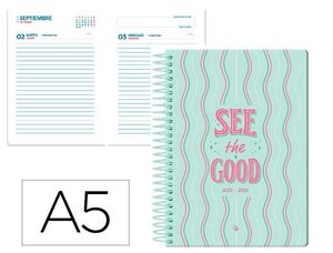 AGENDA ESCOLAR LIDERPAPEL A5 1DP 2025 - 26 PETITE LINEAS 172379