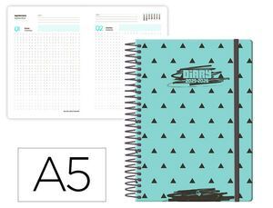 AGENDA ESCOLAR LIDERPAPEL A5 1DP 2025 - 26 ESPIRAL TRIANGULOS 172402