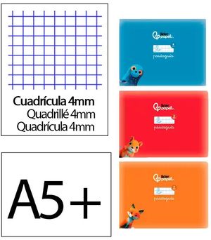 LIBRETA GRAPADA APAISADA HORIZONTAL 4MM A5 MOTO LIDERPAPEL 32H COLORES CUADRICULA PAUTADA 172027