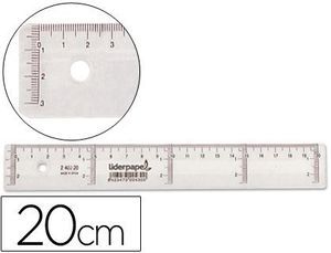 REGLA LIDERPAPEL 20CM PLASTICO CRISTAL 20425