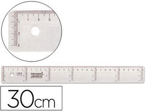 REGLA LIDERPAPEL 30CM PLASTICO CRISTAL 20426