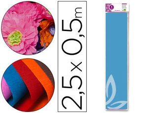 PAPEL CRESPON CELESTE 50CMX2,5M 24273